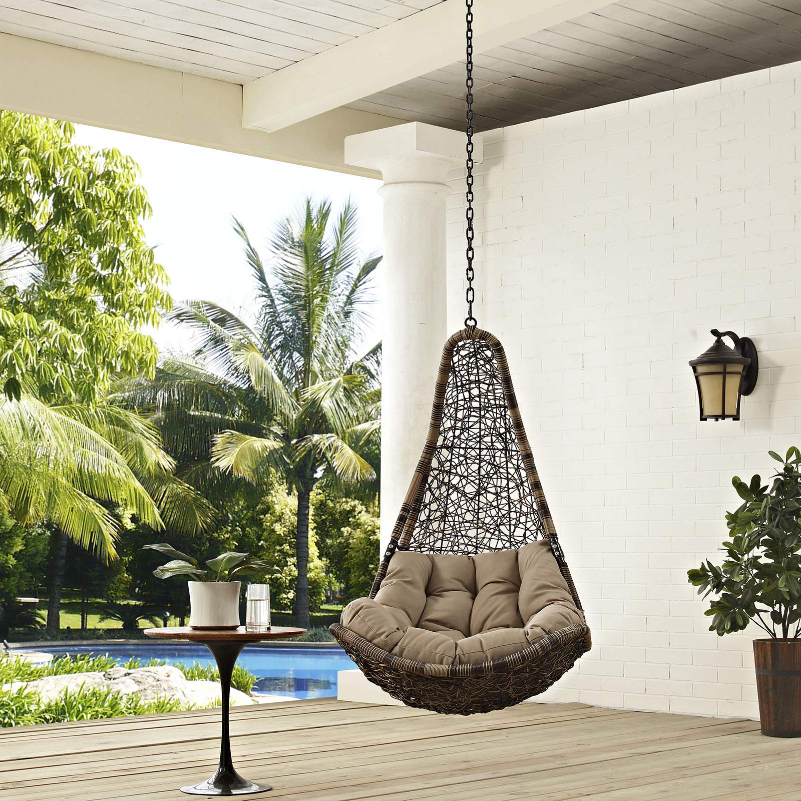 abode スプリングチェア Amazon.com: Modway Abate Outdoor Patio Swing Chair Without